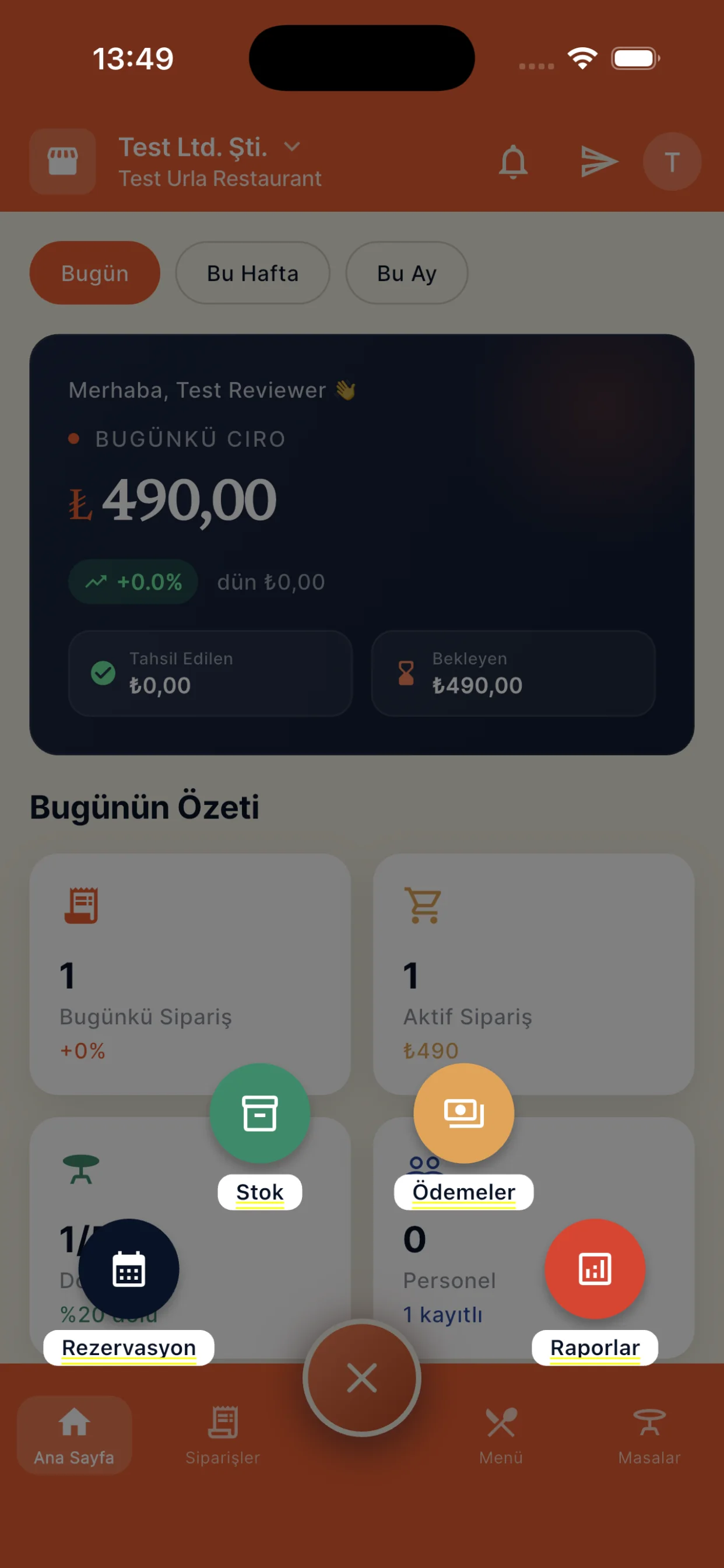 dojofood mobil uygulama ekranı